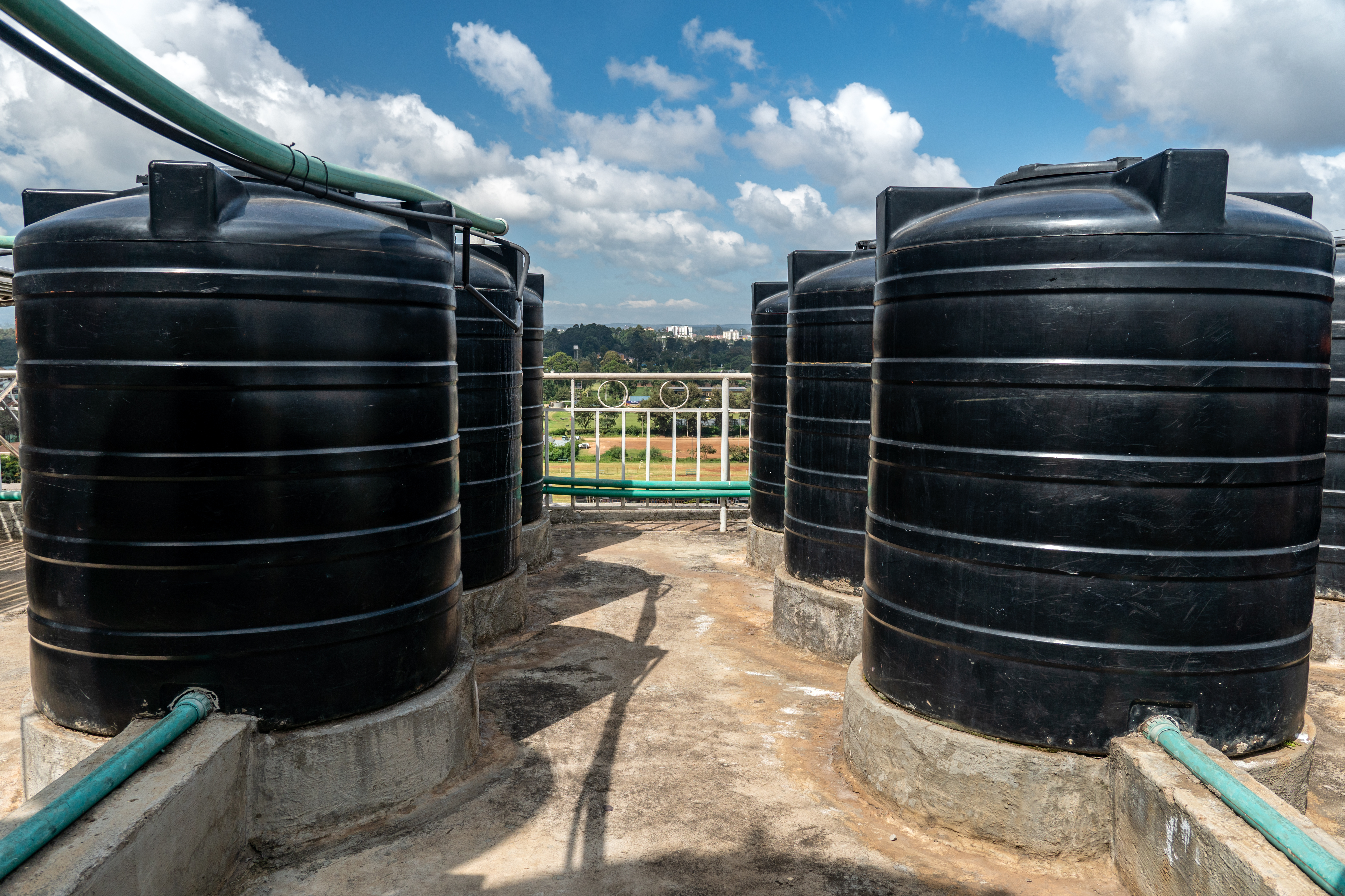 commercial facility manager viewing smart water systems