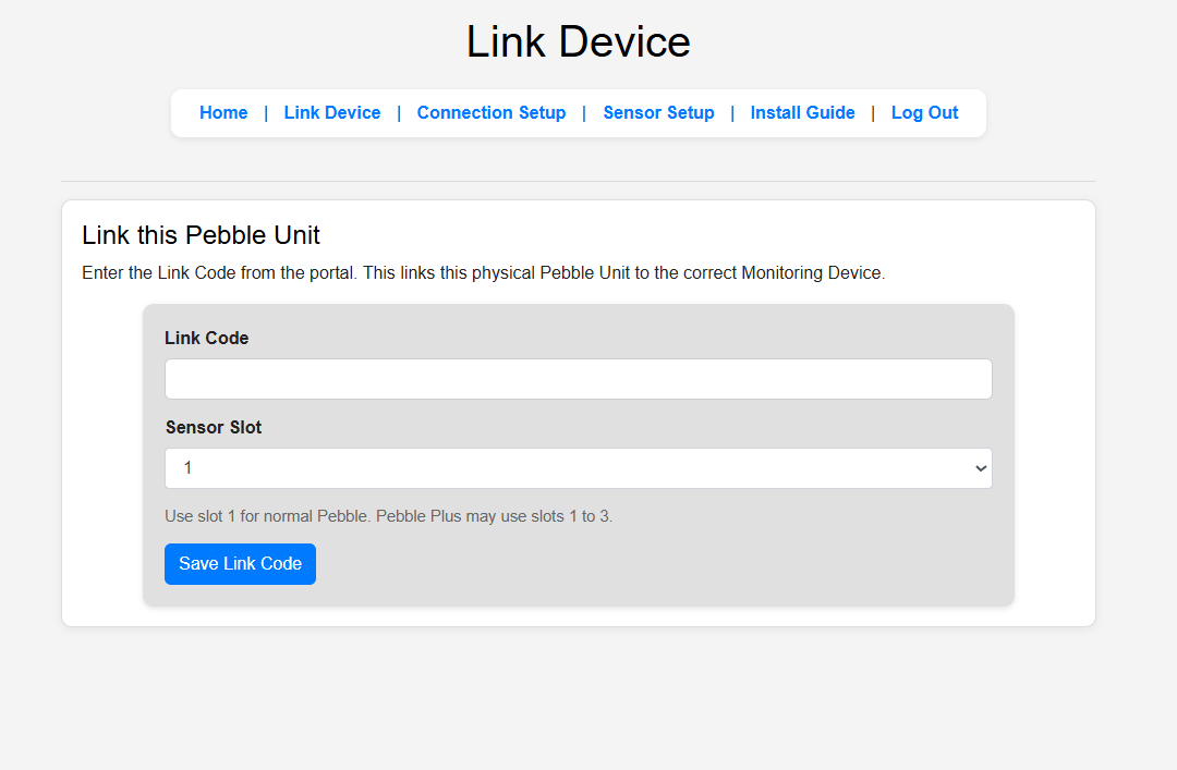 Pebble Device Link Page